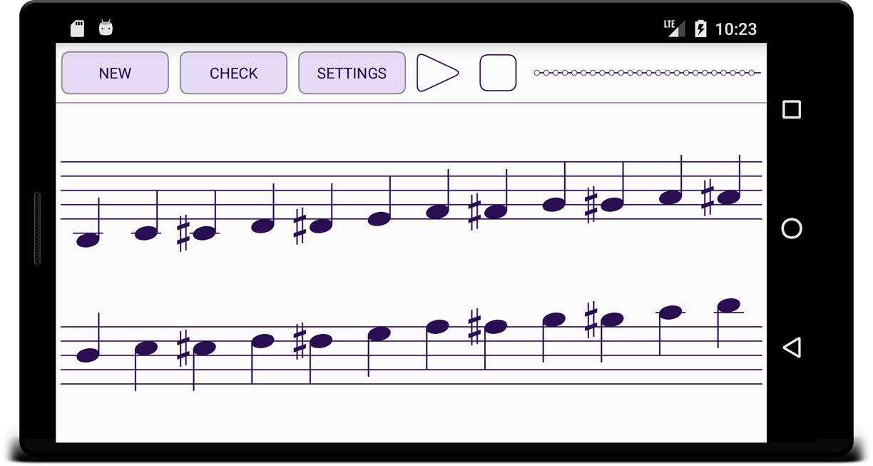 Musical Dictation main screen