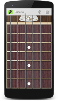 Sitio web de Guitarra multitáctil Guitar Droid para Android