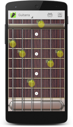 Cejilla - Guitar Droid - Guitarra multitáctil configurable para Android - Mástil con ocho trastes y cejilla Guitar Droid - Guitarra multitáctil configurable para Android - Mástil con ocho trastes y cejilla