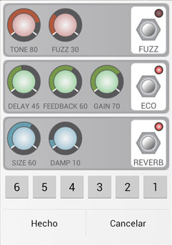 Efectos de sonido - Guitar Droid - Guitarra multitáctil para Android Guitar Droid - Guitarra multitáctil para Android - Efectos de sonido